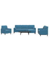 Ensemble de canapés 4pcs et coussins et traversins bleu velours | Mobilier & Déco