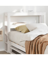 Tête de lit avec étagères blanc 100 cm bois massif de pin | Mobilier & Déco