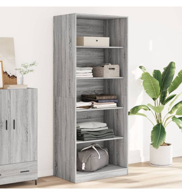 Garde-robe sonoma gris 80x50x200 cm bois d'ingénierie | Mobilier & Déco