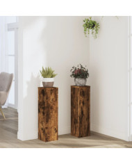 Supports pour plantes 2 pcs chêne fumé bois d'ingénierie | Mobilier & Déco