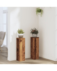 Supports pour plantes 2 pcs vieux bois bois d'ingénierie | Mobilier & Déco