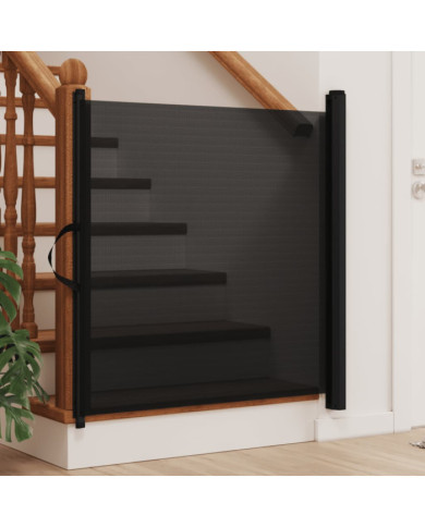 Porte rétractable pour animaux de compagnie noir 117,5x125 cm | Mobilier & Déco