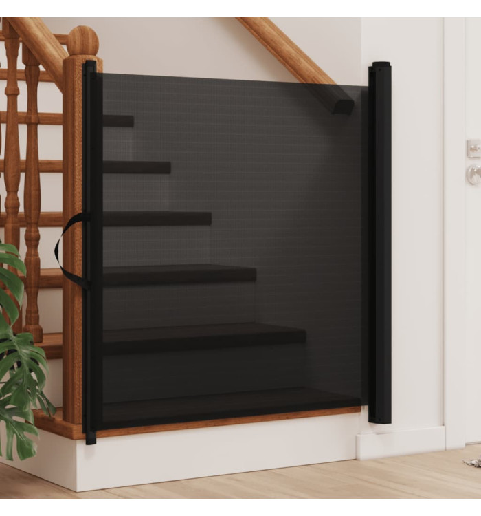 Porte rétractable pour animaux de compagnie noir 117,5x125 cm | Mobilier & Déco