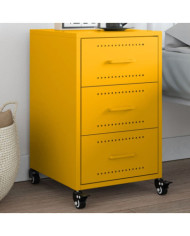 Table de chevet jaune moutarde 36x39x59 cm acier | Mobilier & Déco