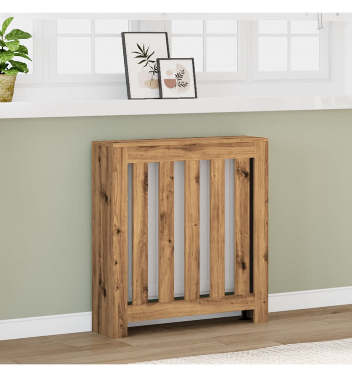 Cache-radiateur chêne artisanal 78x20x82 cm bois d'ingénierie | Mobilier & Déco