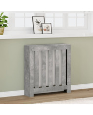 Cache-radiateur gris béton 78x20x82 cm bois d'ingénierie | Mobilier & Déco