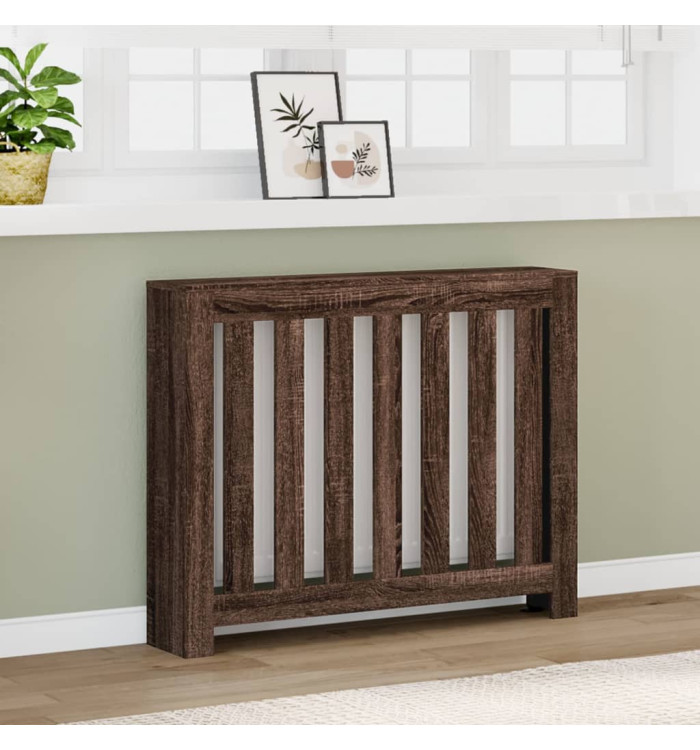 Cache-radiateur chêne marron 104x20x82 cm bois d'ingénierie | Mobilier & Déco