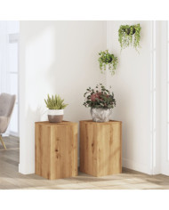 Supports pour plantes 2 pcs chêne artisanal bois ingénierie | Mobilier & Déco