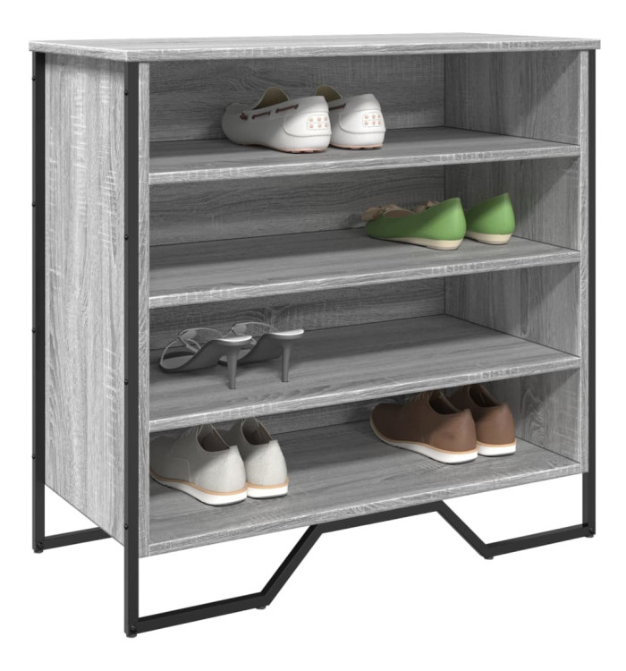 Armoire à chaussures sonoma gris 80x38x78 cm bois d'ingénierie | Mobilier & Déco