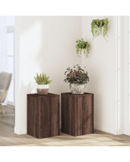Supports pour plantes 2 pcs chêne marron bois d'ingénierie | Mobilier & Déco