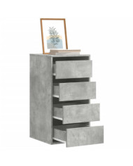 Commode d'angle gris béton 40x41x76 cm bois d'ingénierie | Mobilier & Déco