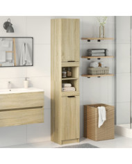 Armoire salle de bain chêne sonoma 32x34x188,5 cm | Mobilier & Déco