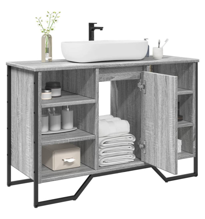 Armoire lavabo de salle de bain sonoma gris 91x35x60 cm | Mobilier & Déco