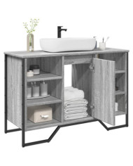 Armoire lavabo de salle de bain sonoma gris 91x35x60 cm | Mobilier & Déco