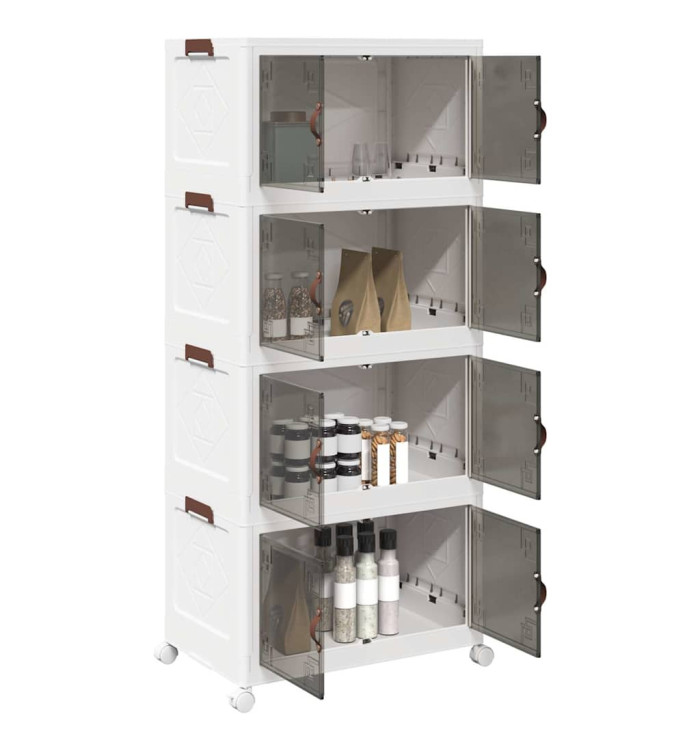 Boîte de rangement empilable avec roues à 4 niveaux 75 L | Mobilier & Déco