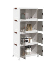 Boîte de rangement empilable avec roues à 4 niveaux 75 L | Mobilier & Déco