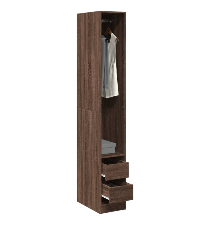 Garde-robe chêne marron 30x50x200 cm bois d'ingénierie | Mobilier & Déco