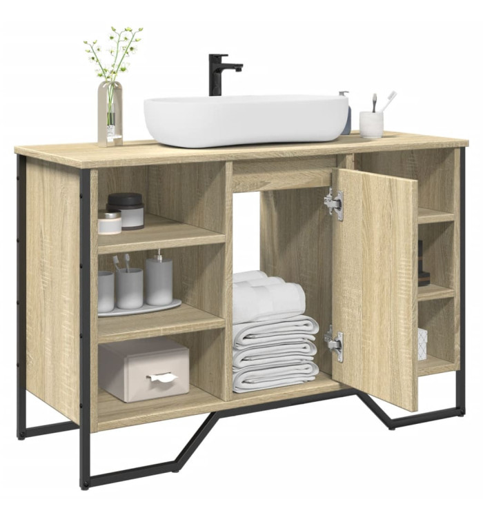 Armoire lavabo de salle de bain chêne sonoma 91x35x60 cm | Mobilier & Déco