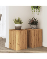 Supports pour plantes 2 pcs chêne artisanal bois d'ingénierie | Mobilier & Déco