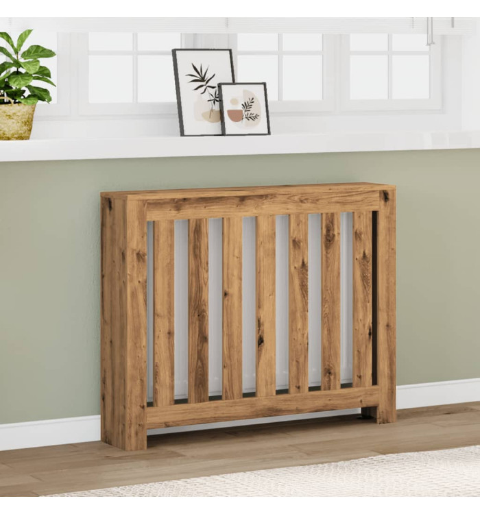 Cache-radiateur chêne artisanal 104x20x82 cm bois d'ingénierie | Mobilier & Déco
