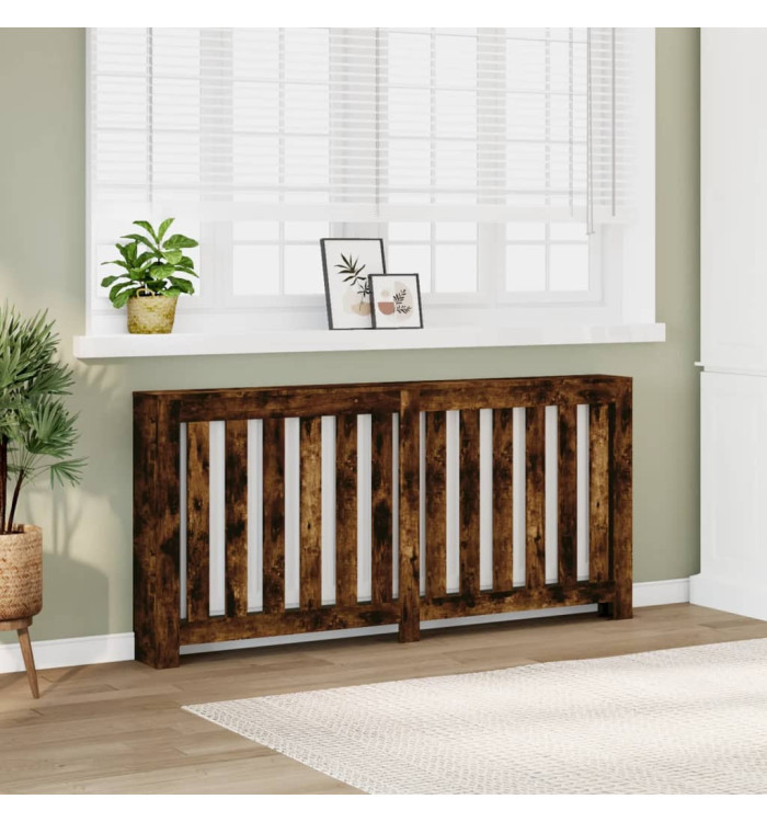 Cache-radiateur chêne fumé 175x20x82 cm bois d'ingénierie | Mobilier & Déco