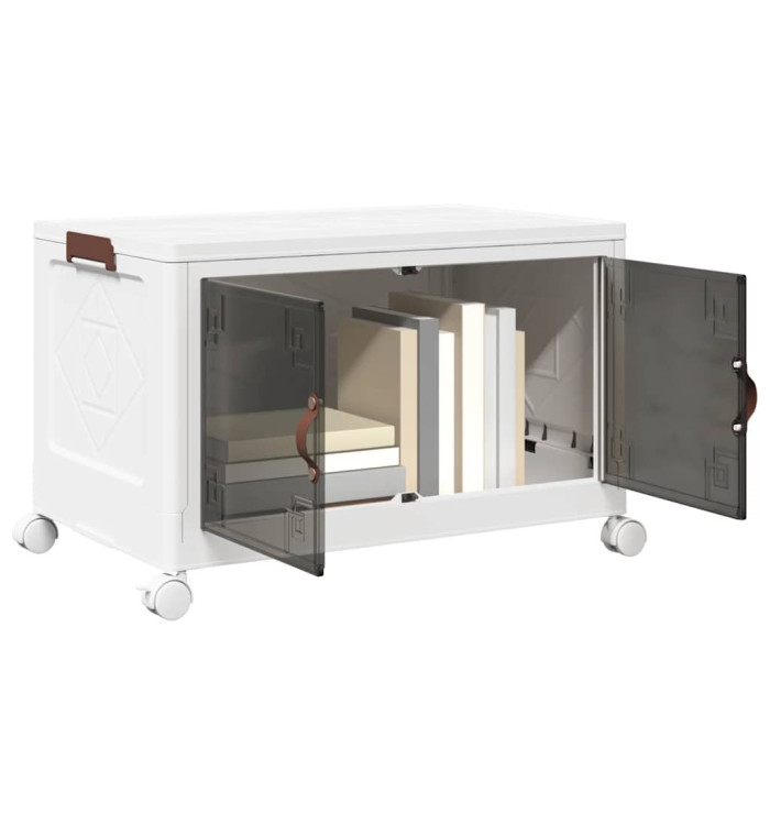 Boîte de rangement empilable avec roues 75 L 64x40x41 cm | Mobilier & Déco