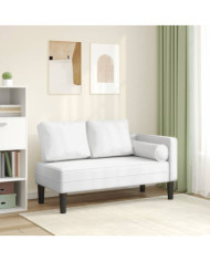 Chaise longue avec coussins blanc similicuir | Mobilier & Déco
