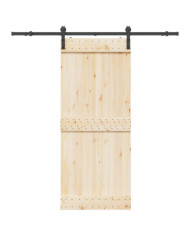 Kit de quincaillerie de porte coulissante 183 cm Acier Noir | Mobilier & Déco