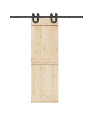 Kit de quincaillerie de porte coulissante 183 cm Acier Noir | Mobilier & Déco