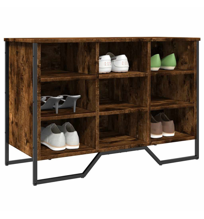 Armoire à chaussures chêne fumé 90x38x61,5 cm bois d'ingénierie | Mobilier & Déco