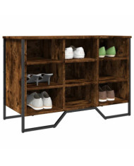 Armoire à chaussures chêne fumé 90x38x61,5 cm bois d'ingénierie | Mobilier & Déco
