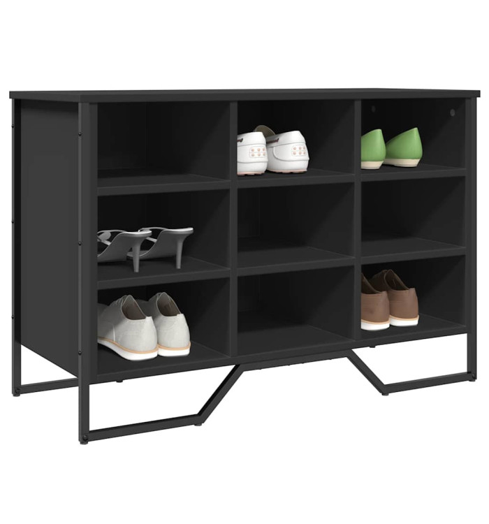 Armoire à chaussures noir 90x38x61,5 cm bois d'ingénierie | Mobilier & Déco