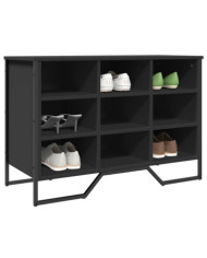 Armoire à chaussures noir 90x38x61,5 cm bois d'ingénierie | Mobilier & Déco