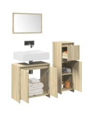 Ensemble de meubles de salle de bain 3 pcs chêne sonoma | Mobilier & Déco