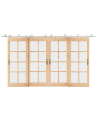 Kit fixation porte coulissante 200 cm Acier inoxydable Argenté | Mobilier & Déco