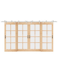 Kit fixation porte coulissante 400 cm Acier inoxydable Argenté | Mobilier & Déco