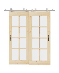 Kit fixation porte coulissante 200 cm Acier inoxydable Argenté | Mobilier & Déco