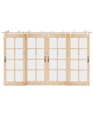 Kit fixation porte coulissante 366 cm Acier inoxydable Argenté | Mobilier & Déco