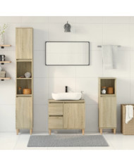 Ensemble de meubles de salle de bain 3 pcs chêne sonoma | Mobilier & Déco