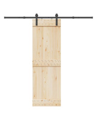 Kit de quincaillerie de porte coulissante 213,5 cm acier noir | Mobilier & Déco