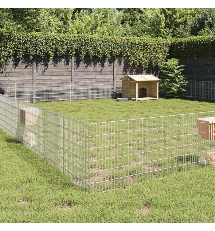 Enclos pour animaux en liberté 48panneaux 54x60cm fer galvanisé | Mobilier & Déco