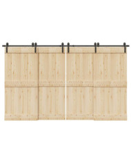 Kit de quincaillerie de porte coulissante 366 cm acier noir | Mobilier & Déco