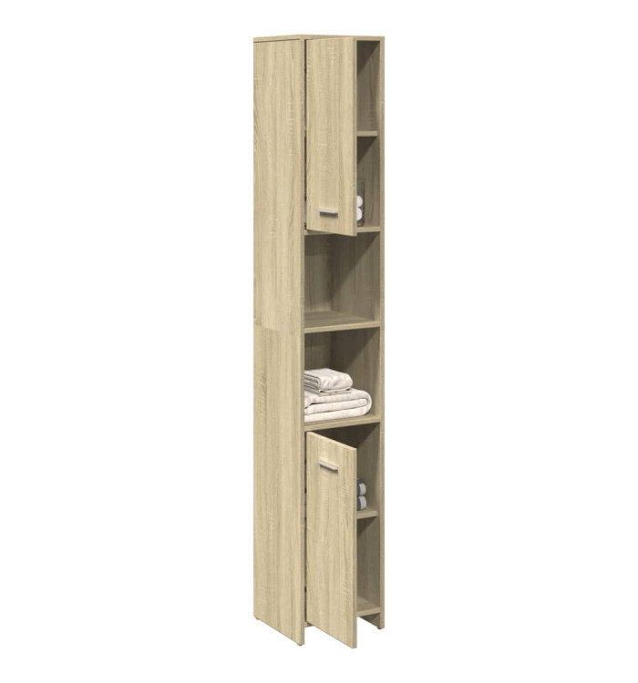 Armoire de salle de bain Chêne sonoma 30x30x183,5 cm Aggloméré | Mobilier & Déco