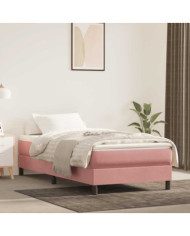 Matelas de lit à ressorts ensachés rose 90x220x20 cm velours | Mobilier & Déco