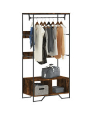 Armoire chêne fumé 90x50x180 cm bois d'ingénierie | Mobilier & Déco