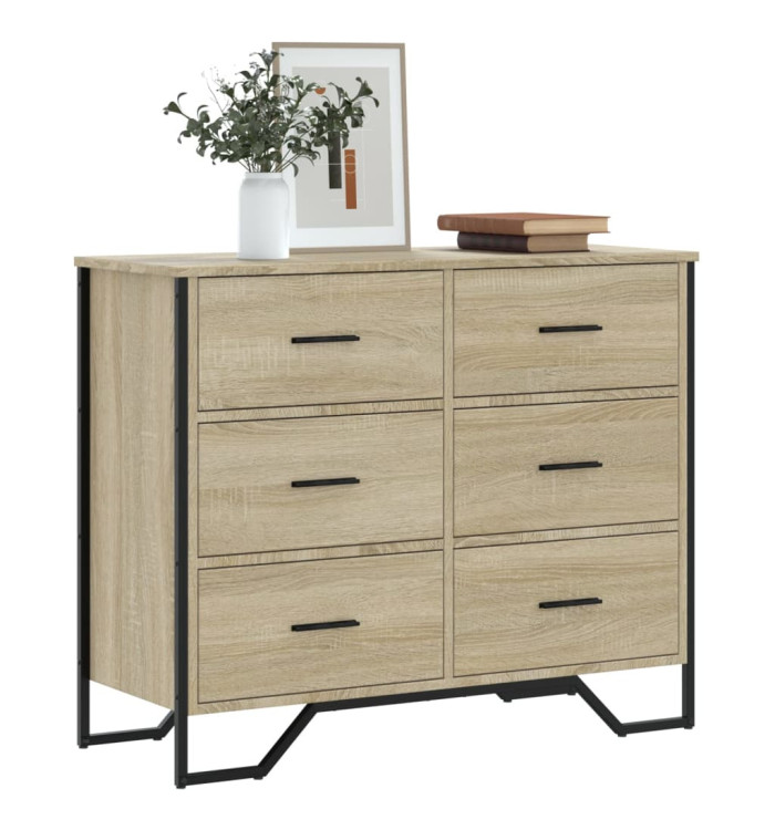 Commode chêne sonoma 91x35,5x74,5 cm bois d'ingénierie | Mobilier & Déco