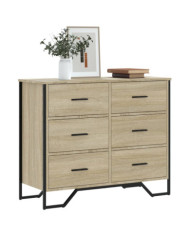 Commode chêne sonoma 91x35,5x74,5 cm bois d'ingénierie | Mobilier & Déco