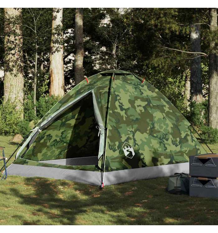 Tente de camping à dôme 4 personnes camouflage imperméable | Mobilier & Déco