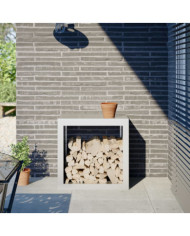 Portant de bois de chauffage blanc 60x40x60 cm acier | Mobilier & Déco
