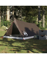 Tente de camping 2 personnes marron imperméable | Mobilier & Déco